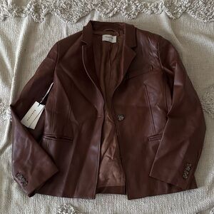 Aritzia Brown Leather Jacket
